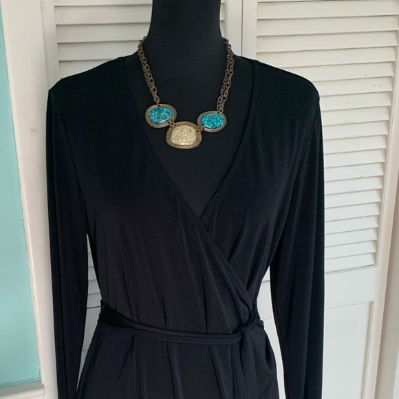 Simply Vera Vera Wang Black Wrap Dress - Picture 2 of 5